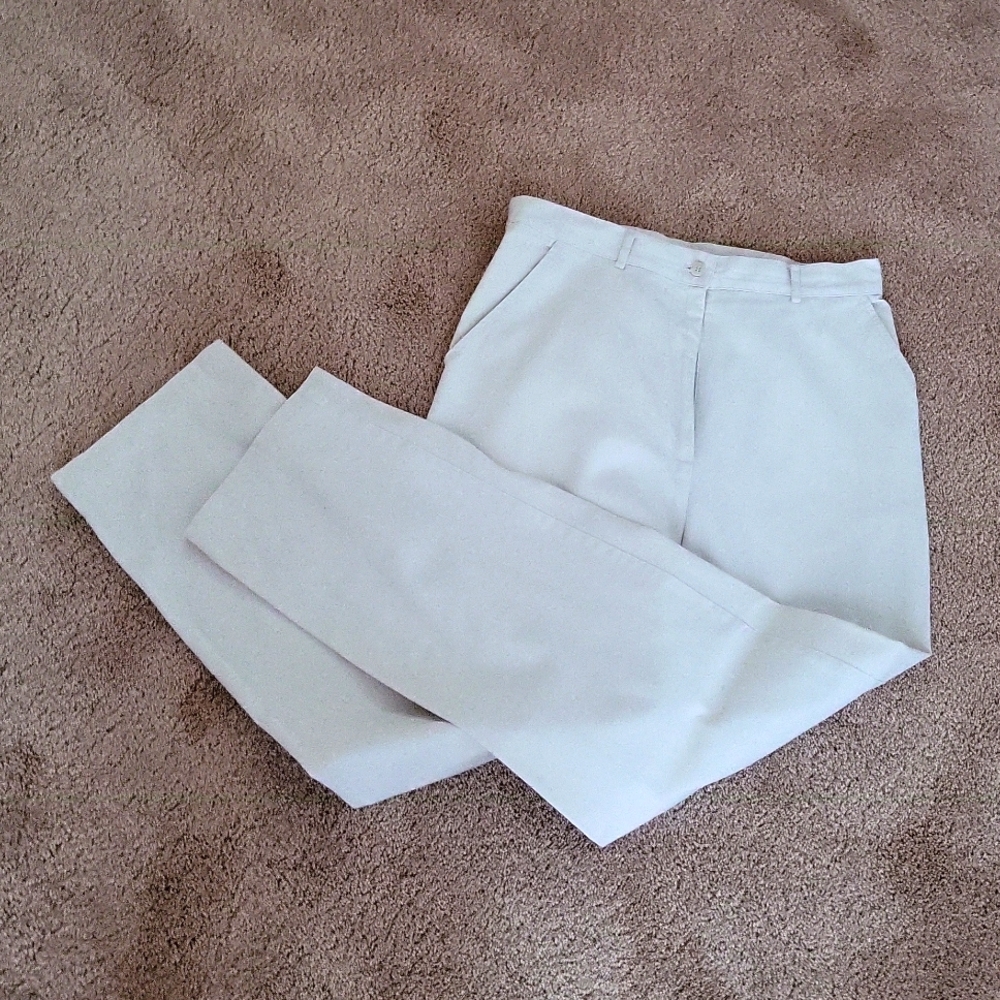 Casual Corner Cream Cotton Pants - Size 12